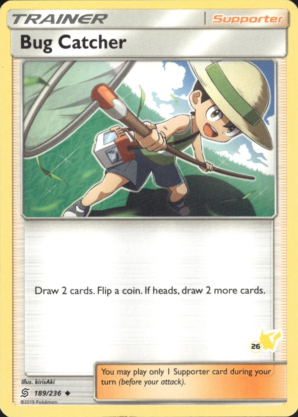 Bug Catcher (#26 Pikachu Stamped) 189/236 Promo Battle Academy Pokemon LP