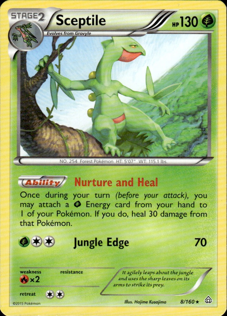 Sceptile 8/160 Rare Primal Clash Pokemon Lightly Played