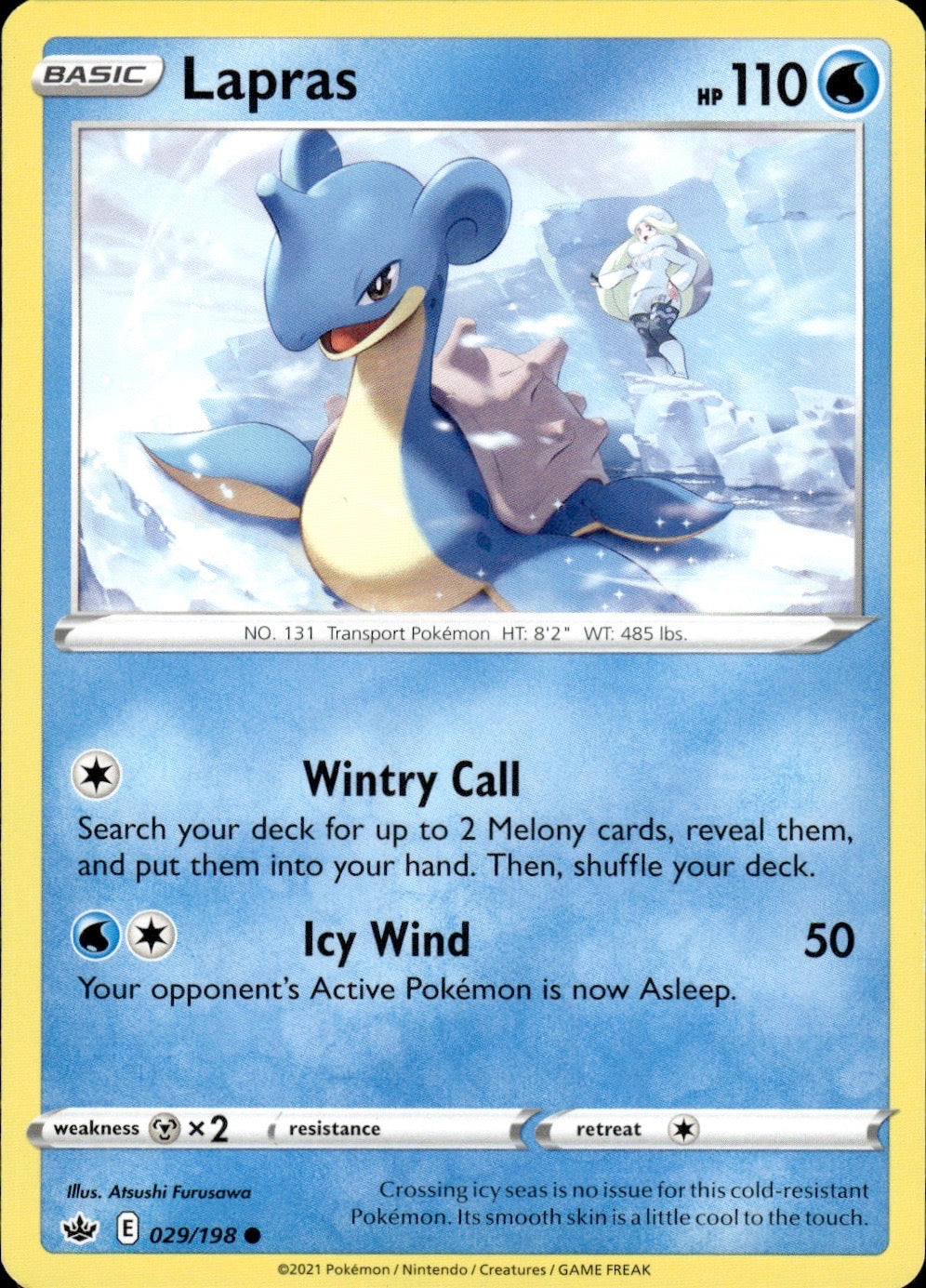 Lapras 029/198 Common Chilling Reign Pokemon Lightly Played