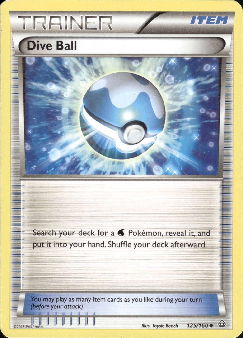 Dive Ball 125/160 Uncommon Primal Clash Pokemon Lightly Played