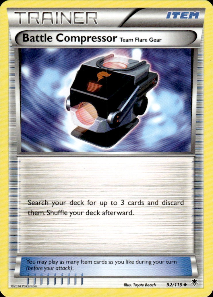 Battle Compressor Team Flare Gear 92/119 Uncommon Phantom Forces Pokemon LP