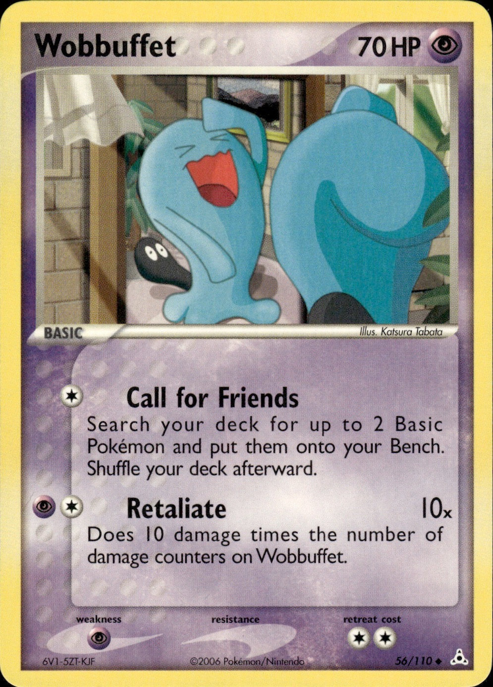 Wobbuffet 56/110 Uncommon Holon Phantoms Pokemon Lightly Played