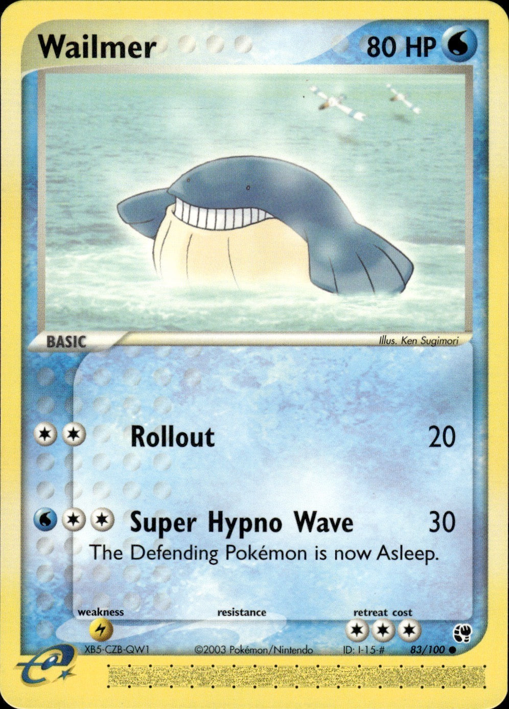 Wailmer 83/100 Common Sandstorm Pokemon Lightly Played