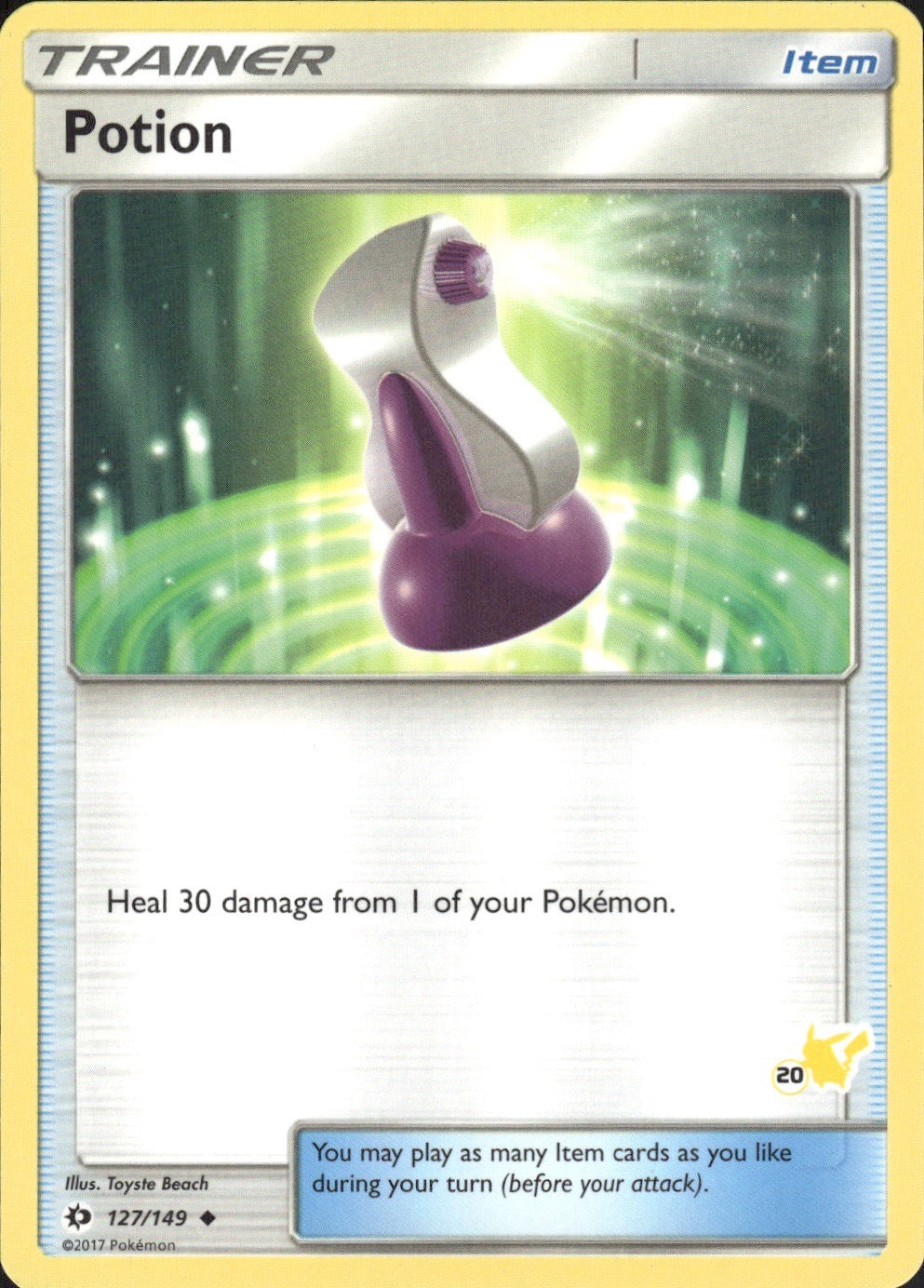 Potion (#20 Pikachu Stamped) 127/149 Promo Battle Academy Pokemon Lightly Played