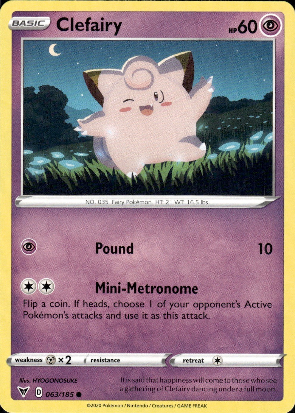 Clefairy 063/185 Common Vivid Voltage Pokemon Lightly Played