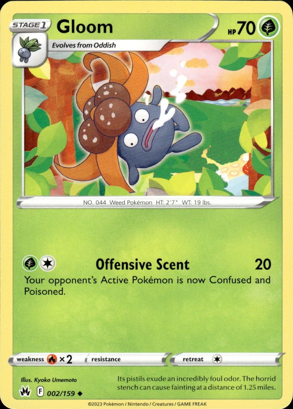 Gloom 002/159 Uncommon Crown Zenith Pokemon Lightly Played
