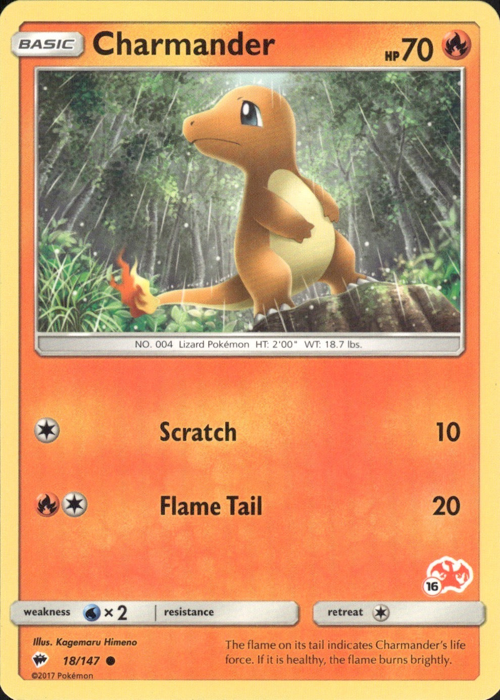 Charmander - 18/147 (#16 Charizard Stamped) 018/147 Battle Academy Pokemon LP