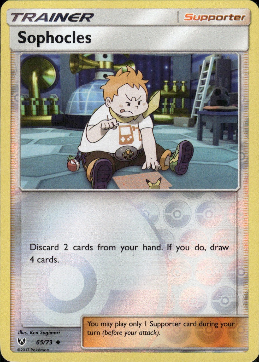 Sophocles 65/73 Uncommon Shining Legends Pokemon Reverse Holo Lightly Played