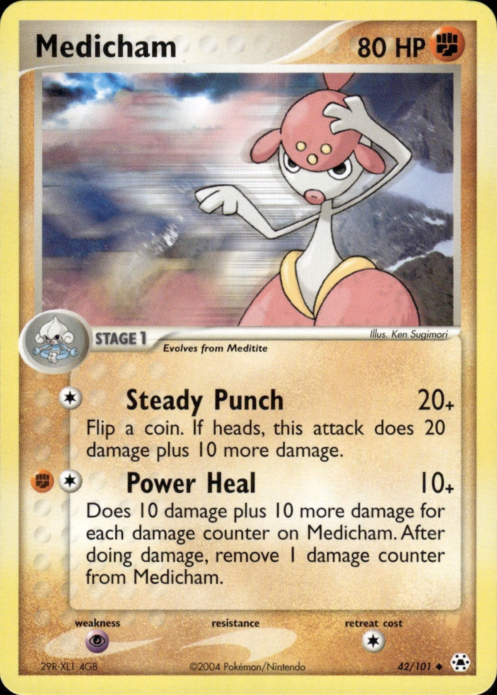Medicham 42/101 Uncommon Hidden Legends Pokemon Lightly Played