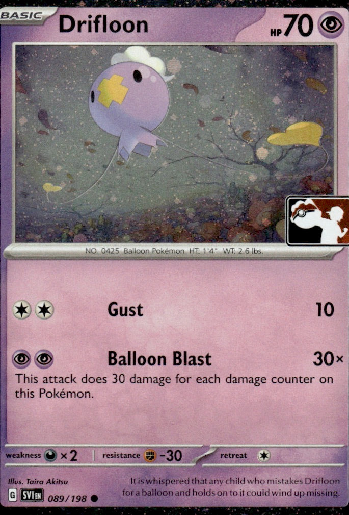 Drifloon 089/198 Holo Common Prize Pack Series Cards Pokemon Lightly Played