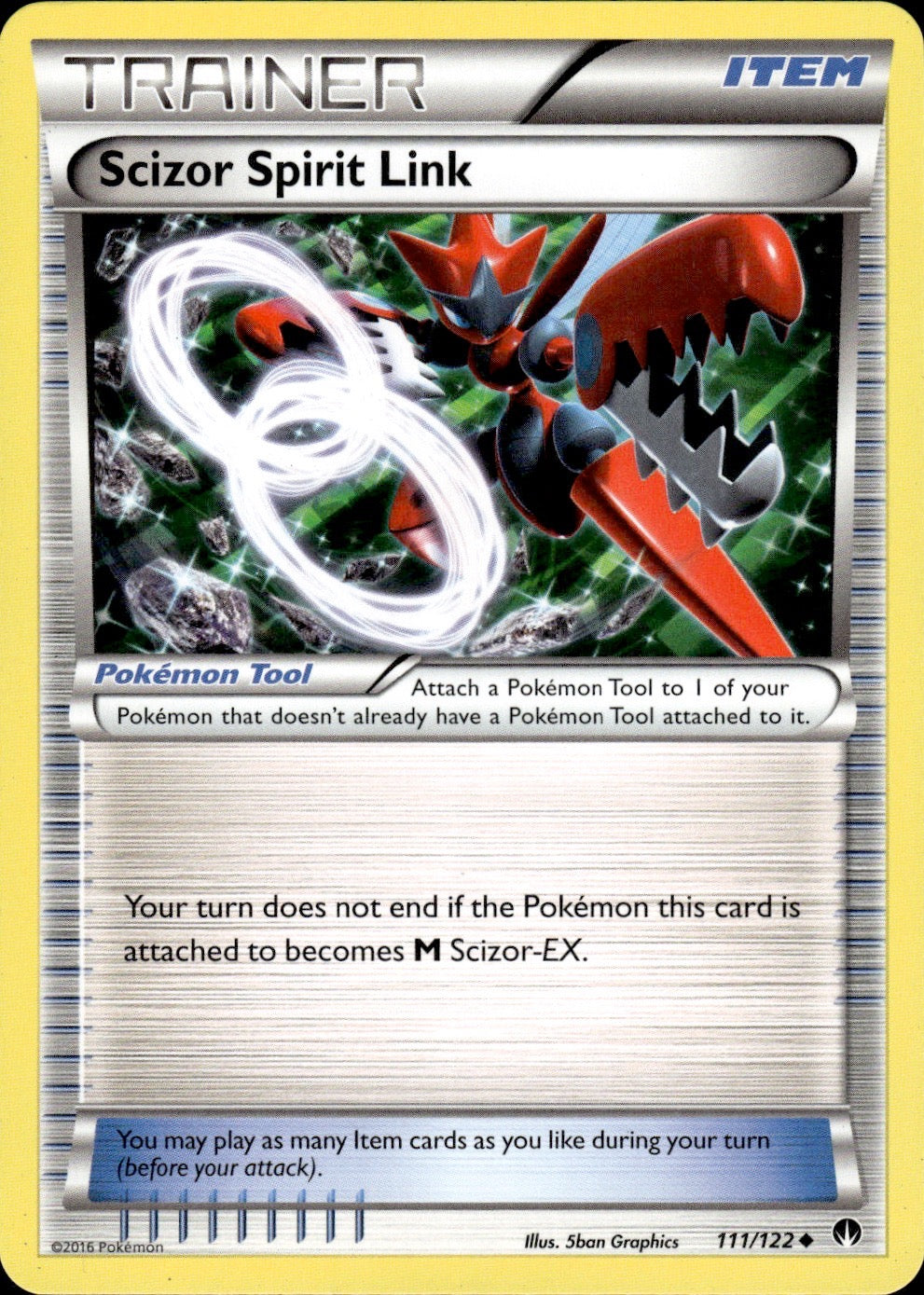 Scizor Spirit Link 111/122 Uncommon BREAKpoint Pokemon Lightly Played
