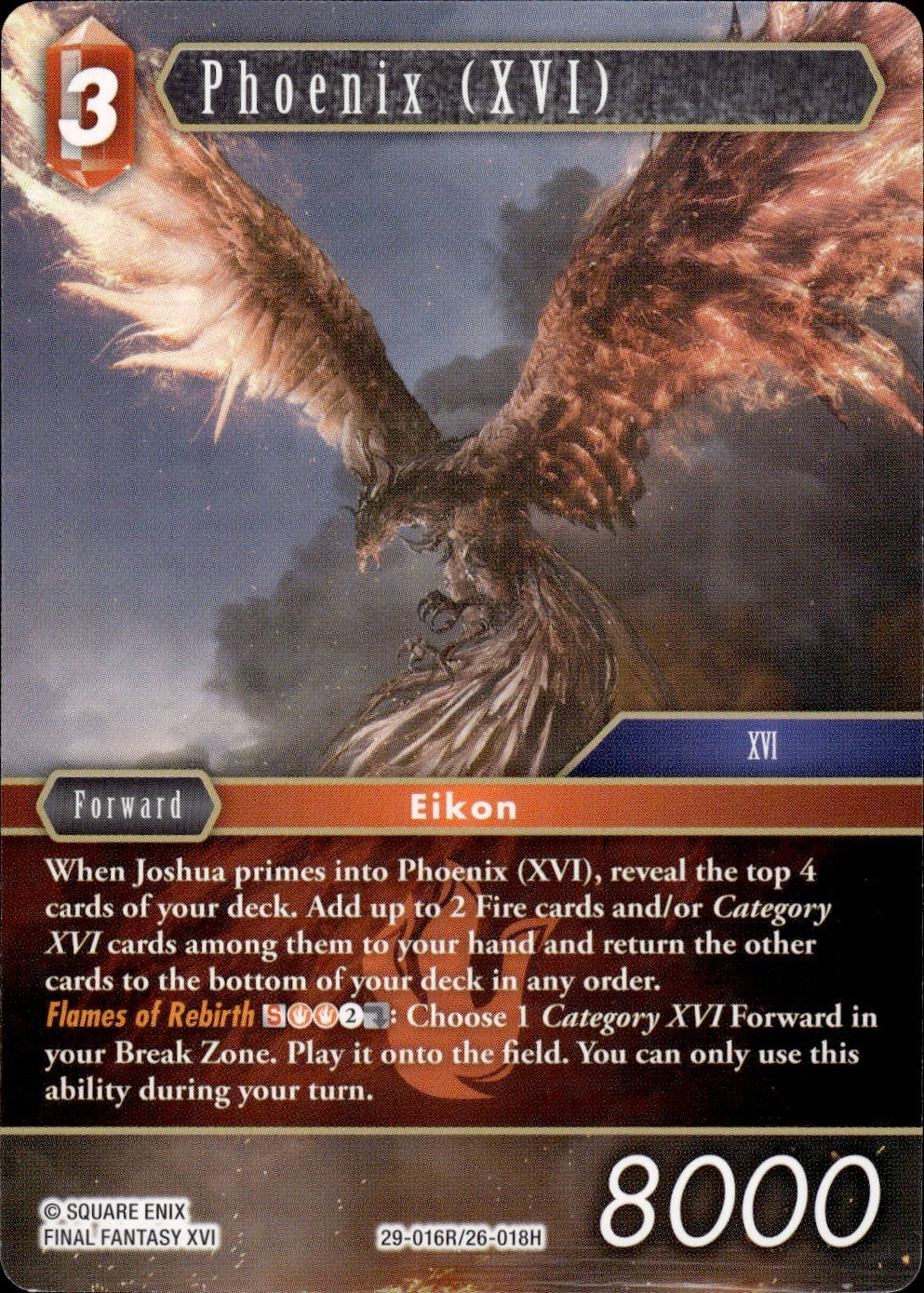 Phoenix (XVI) 29-016R/26-018H Rare Blissful Eternity Final Fantasy Near Mint