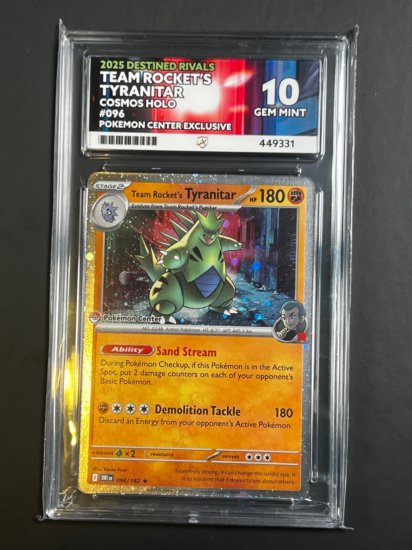 ACE 10 - Team Rocket's Tyranitar - Destined Rivals - 096/182 - Cosmo - Pokemon Center Exclusive
