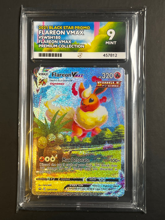 ACE 9 - 2021 - Flareon VMAX - Black Star Promo - SWSH180 - Flareon VMAX Premium Collection
