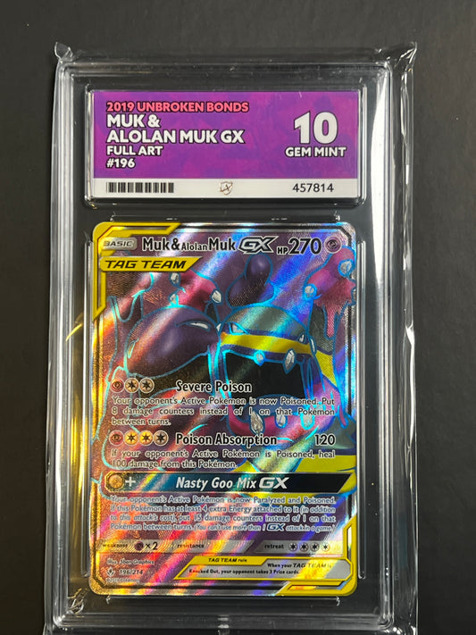 ACE 10 - 2019 - Muk & Alolan Muk GX - Unbroken Bonds - 196/214 - Full Art