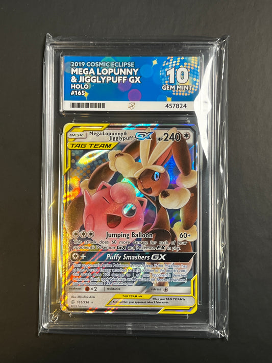 ACE 10 - 2019 - Mega Lopunny & Jigglypuff GX - Cosmic Eclipse - 165/236 - Holo
