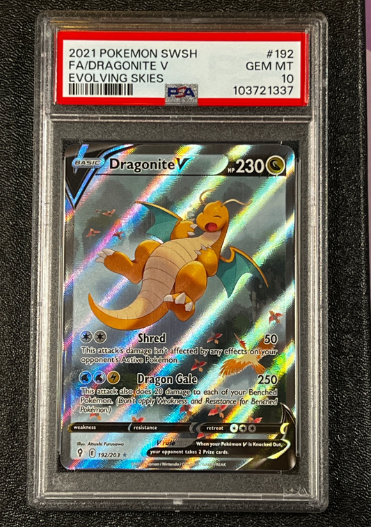PSA 10 - 2021 - Dragonite V 192/203 Evolving Skies Gem Mint