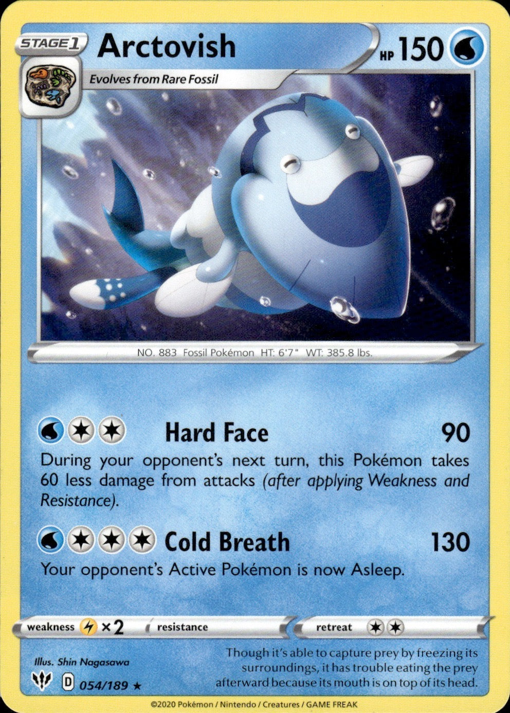 Arctovish 054/189 Rare Darkness Ablaze Pokemon Lightly Played