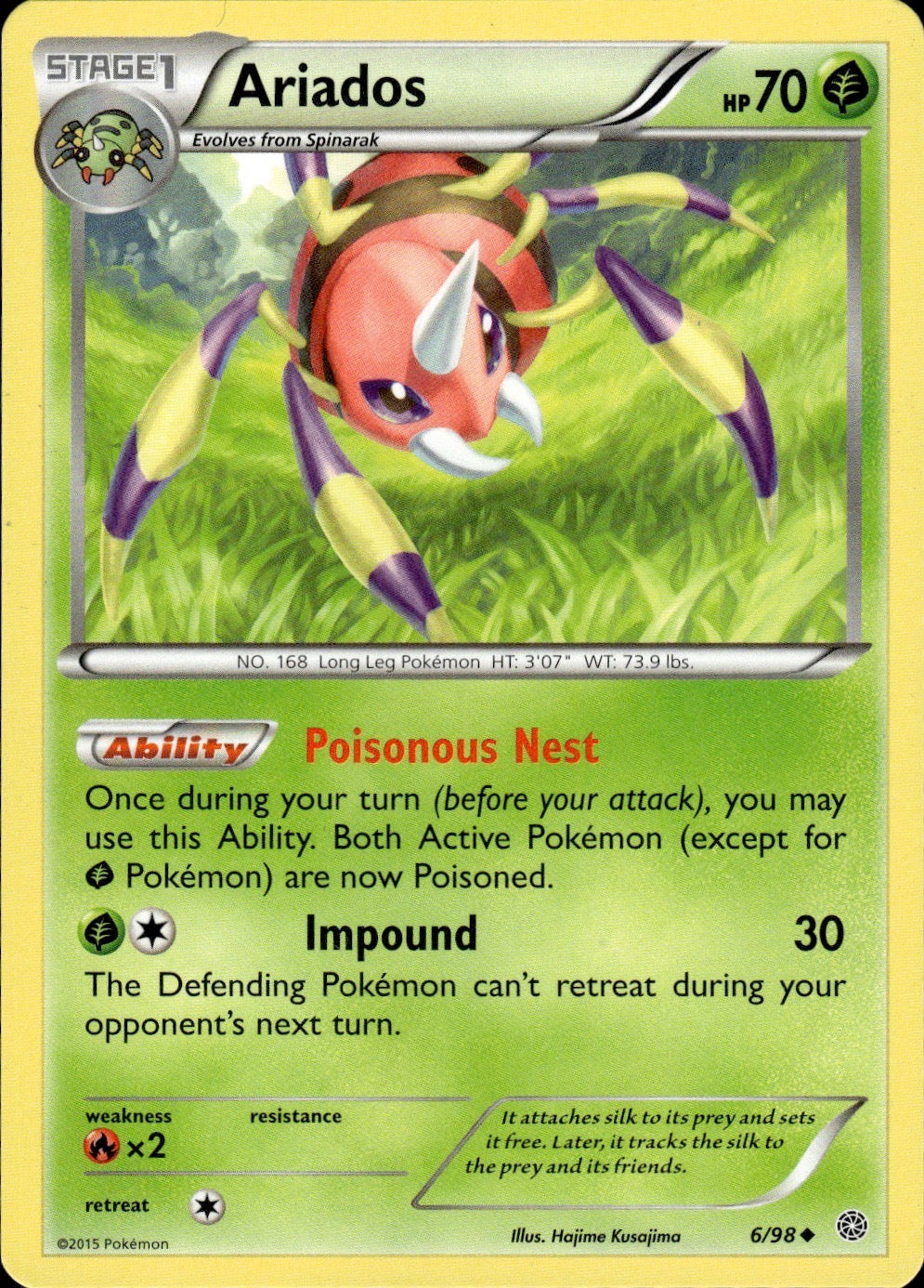 Ariados 6/98 Uncommon Ancient Origins Pokemon Lightly Played