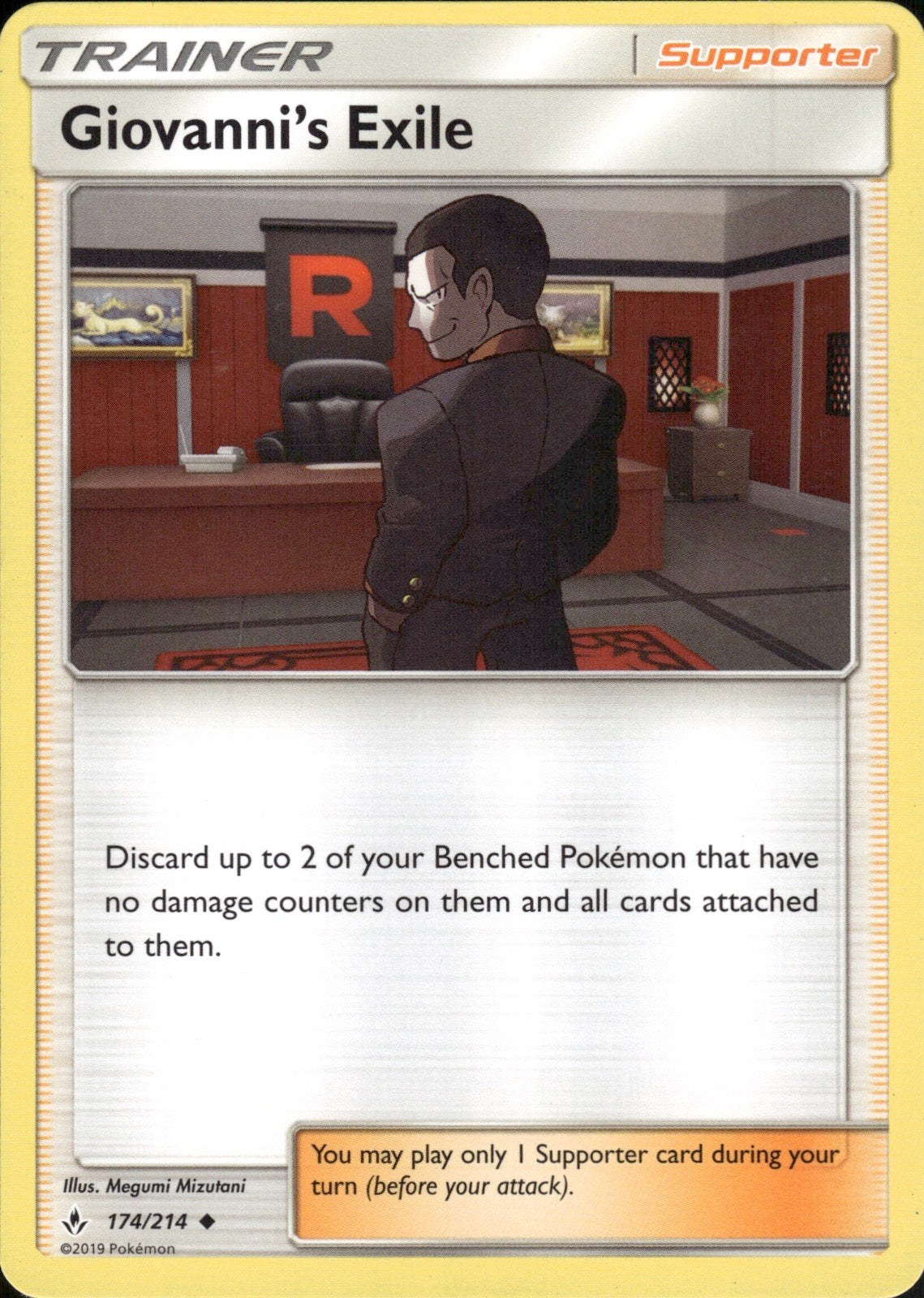 Giovanni's Exile 174/214 Uncommon Unbroken Bonds Pokemon Lightly Played