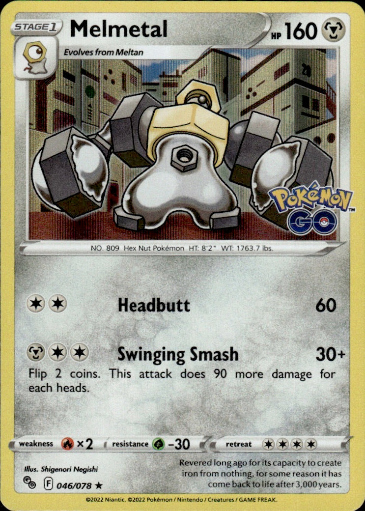Melmetal 046/078 Holo Rare Pokemon GO Pokemon Lightly Played