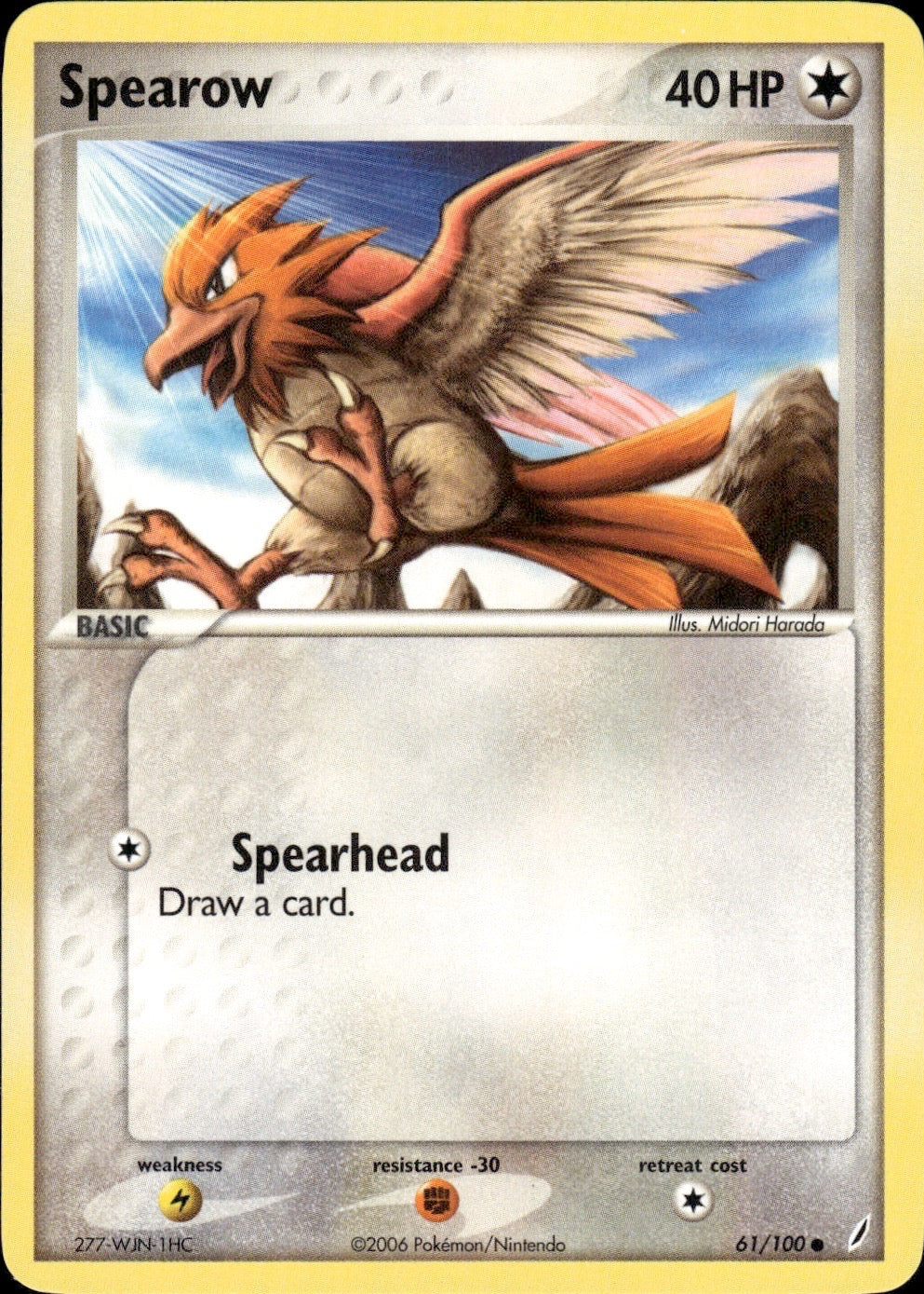 Spearow 61/100 Common Crystal Guardians Pokemon Lightly Played