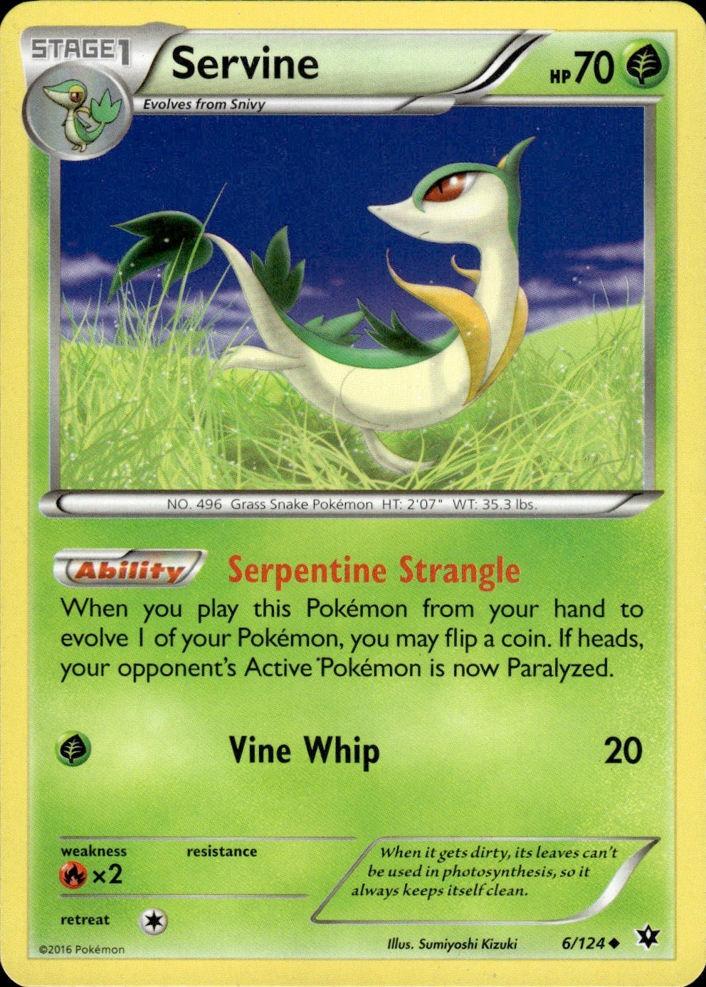 Servine 6/124 Uncommon Fates Collide Pokemon Lightly Played