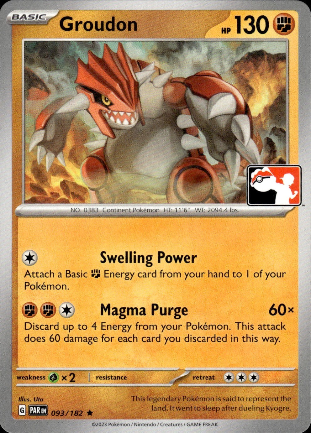 Groudon 093/182 Rare Prize Pack Series Cards Pokemon Near Mint