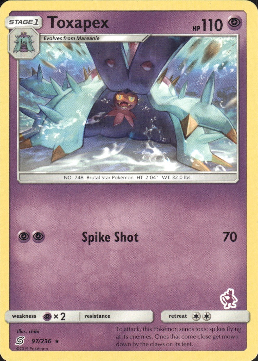 Toxapex - 97/236 (Mewtwo Stamped) 097/236 Promo Battle Academy Pokemon LP