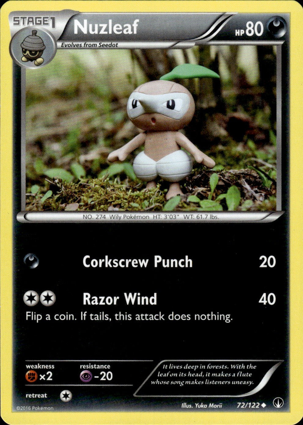 Nuzleaf 72/122 Uncommon BREAKpoint Pokemon Lightly Played