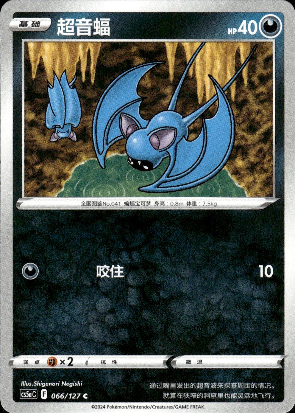 Zubat 066/127 Brave Stars - Charm Pokemon Chinese Near Mint