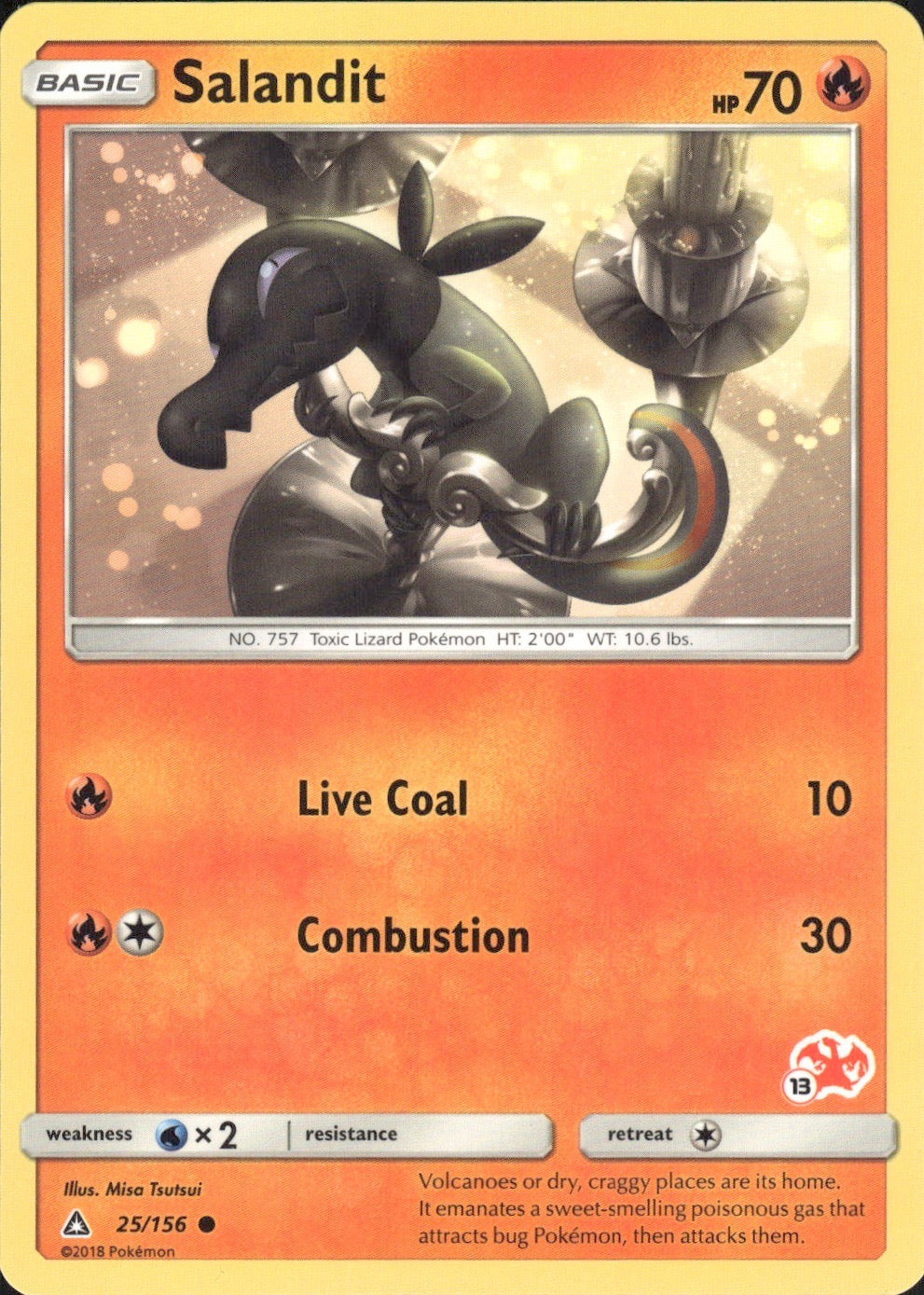 Salandit - 25/156 (#18 Charizard Stamped) 025/156 Battle Academy Pokemon LP