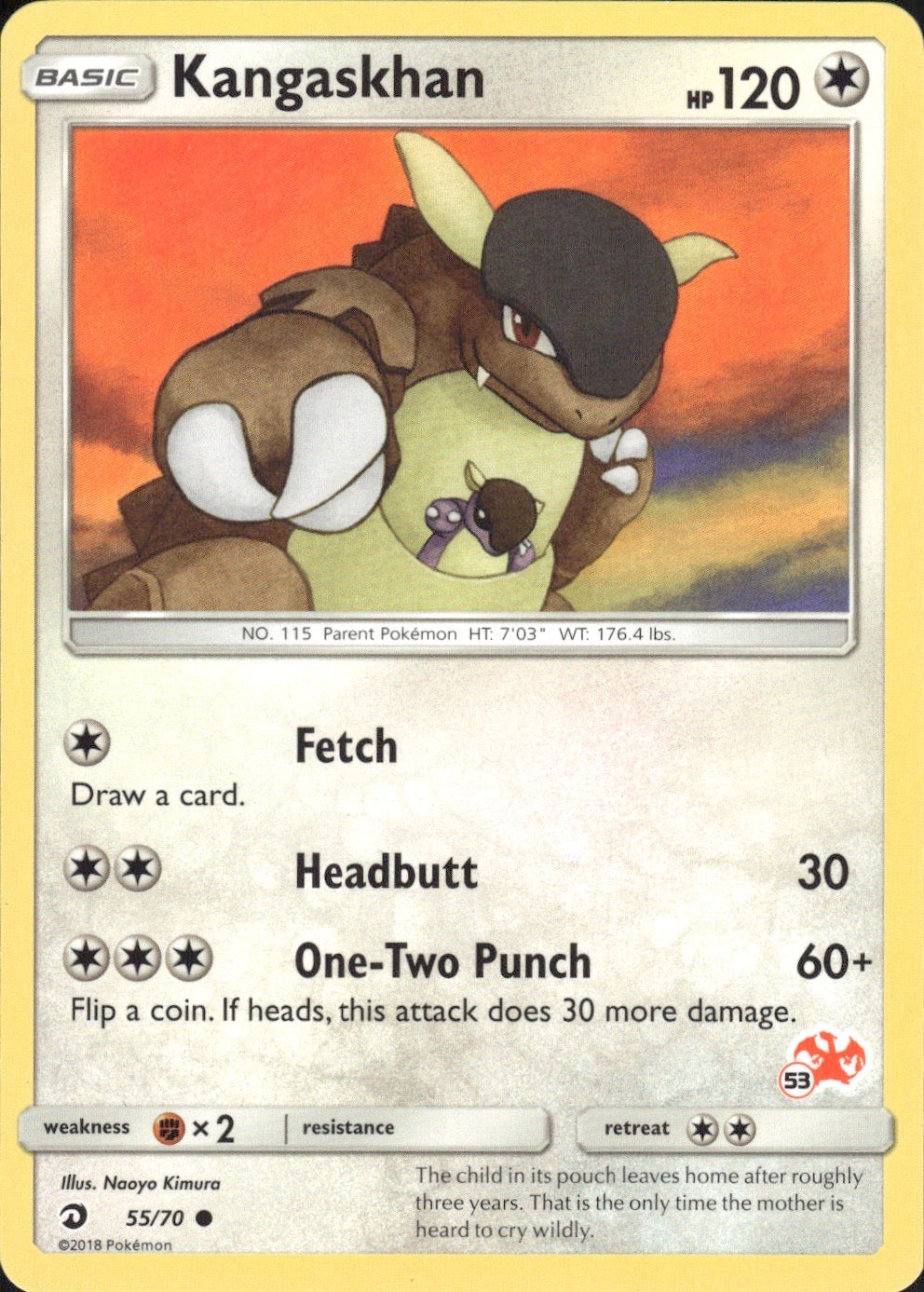 Kangaskhan - 55/70 (#53 Charizard Stamped) 055/070 Battle Academy Pokemon LP
