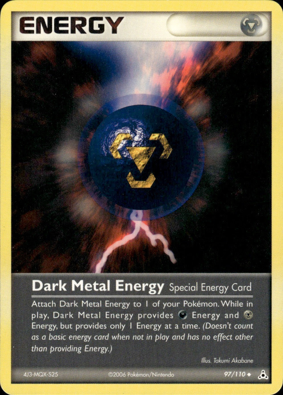 Dark Metal Energy 97/110 Uncommon Holon Phantoms Pokemon Lightly Played