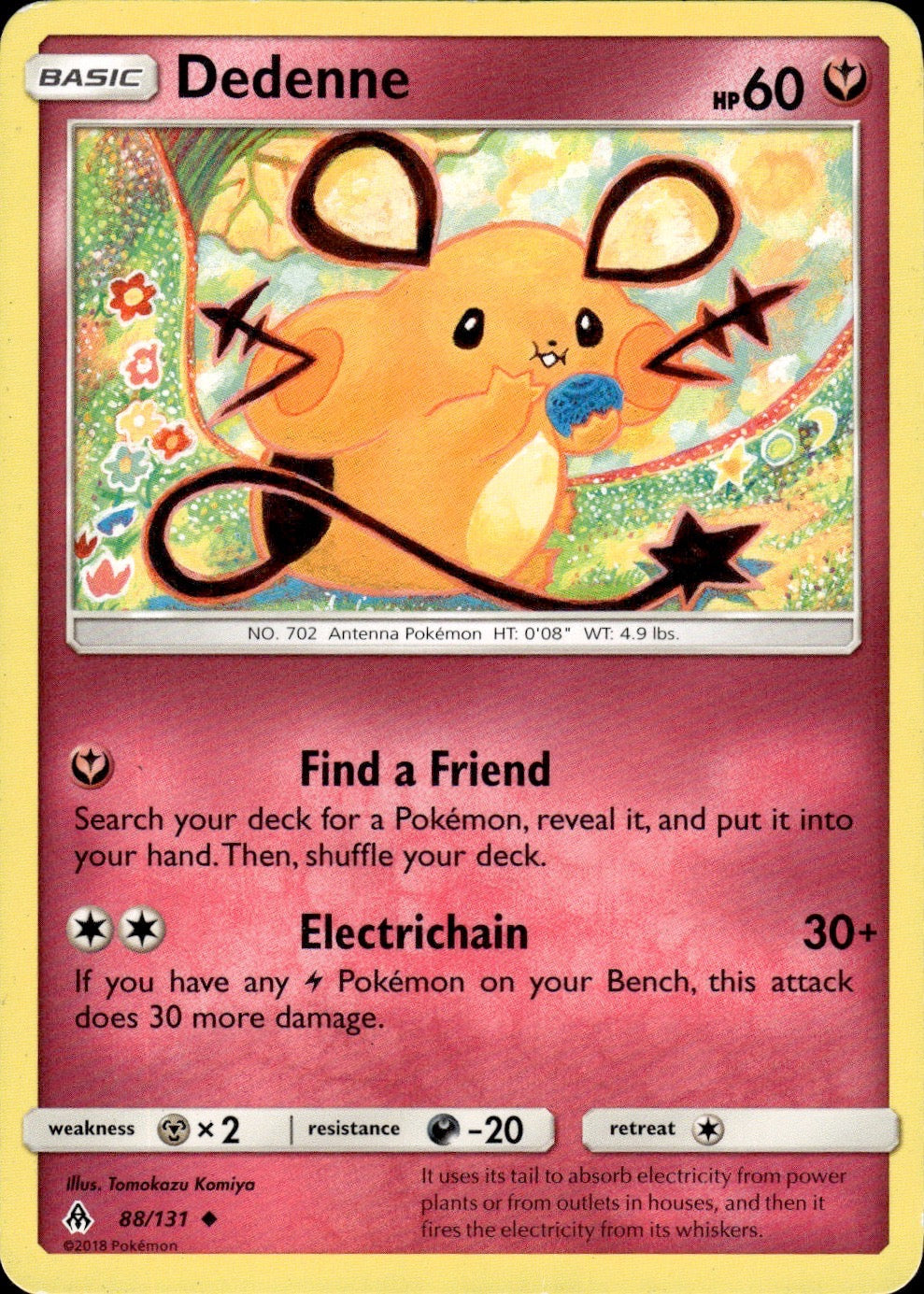 Dedenne 88/131 Uncommon Forbidden Light Pokemon Lightly Played
