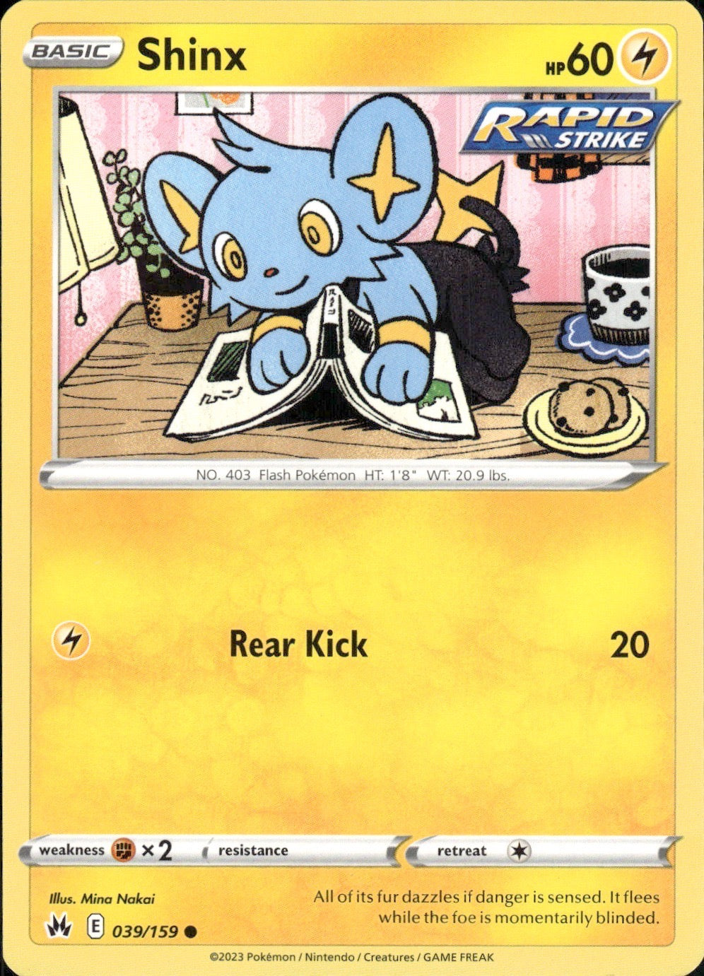 Shinx 039/159 Common Crown Zenith Pokemon Lightly Played