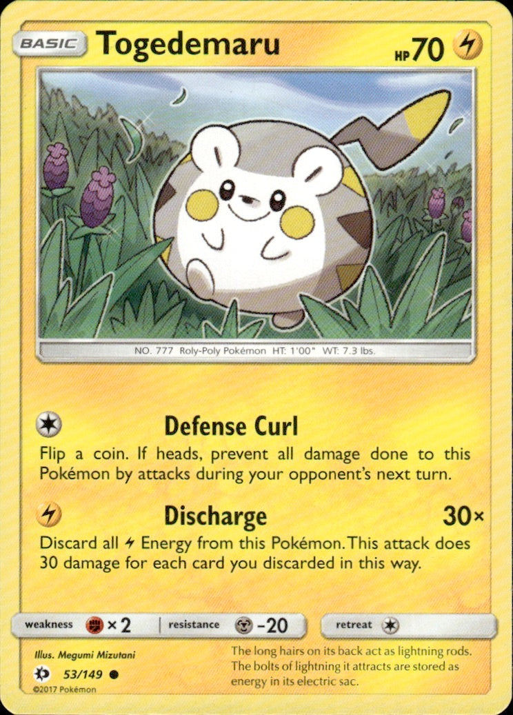 Togedemaru 53/149 Common SM Base Set Pokemon Lightly Played