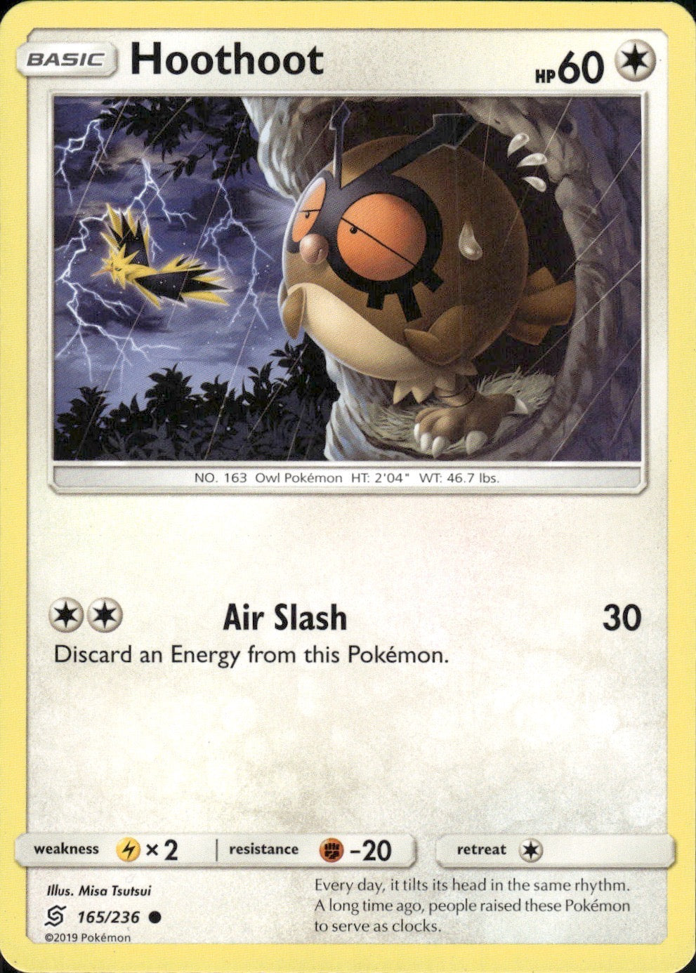 Hoothoot 165/236 Common Unified Minds Pokemon Lightly Played