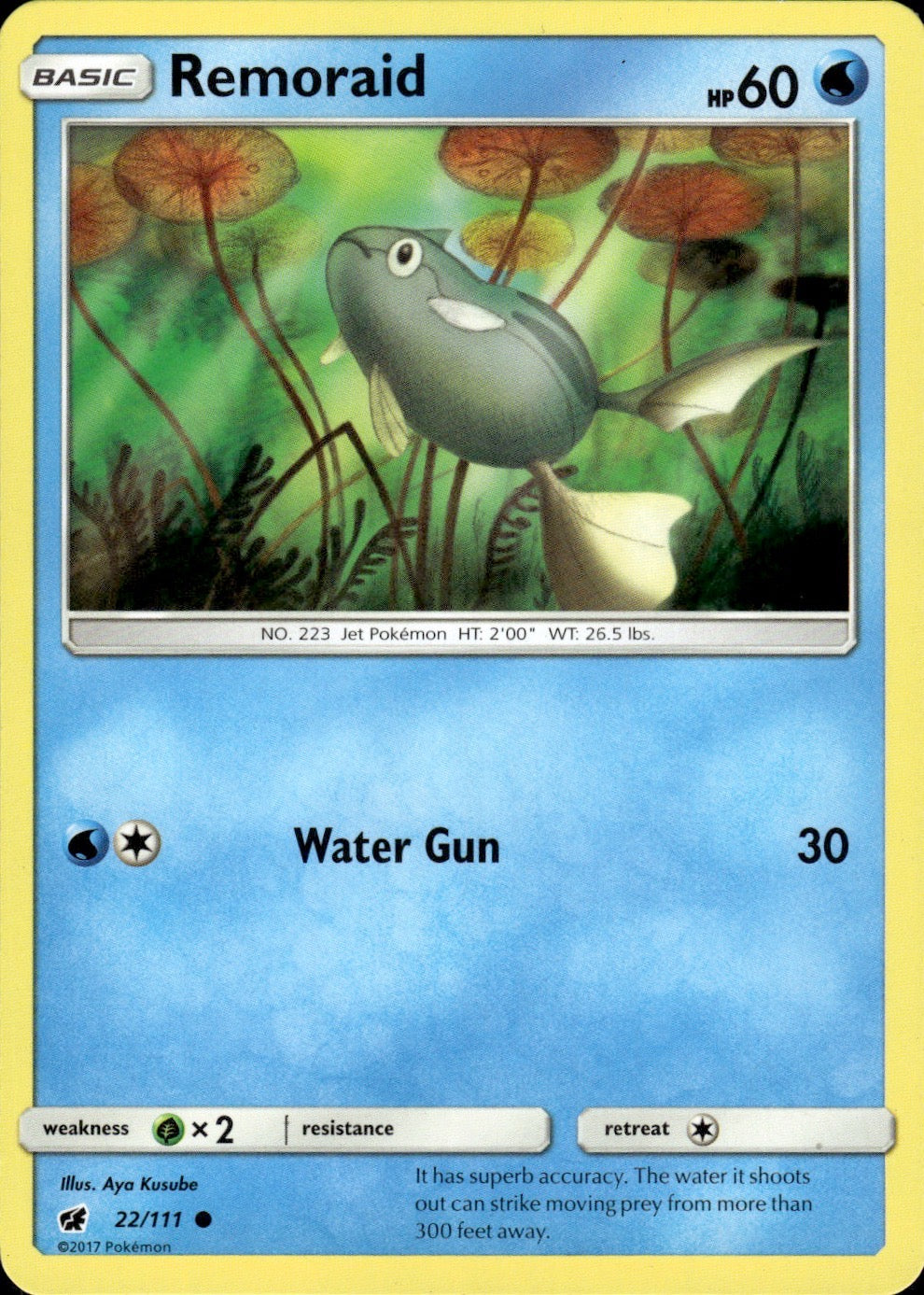 Remoraid 22/111 Common Crimson Invasion Pokemon Lightly Played