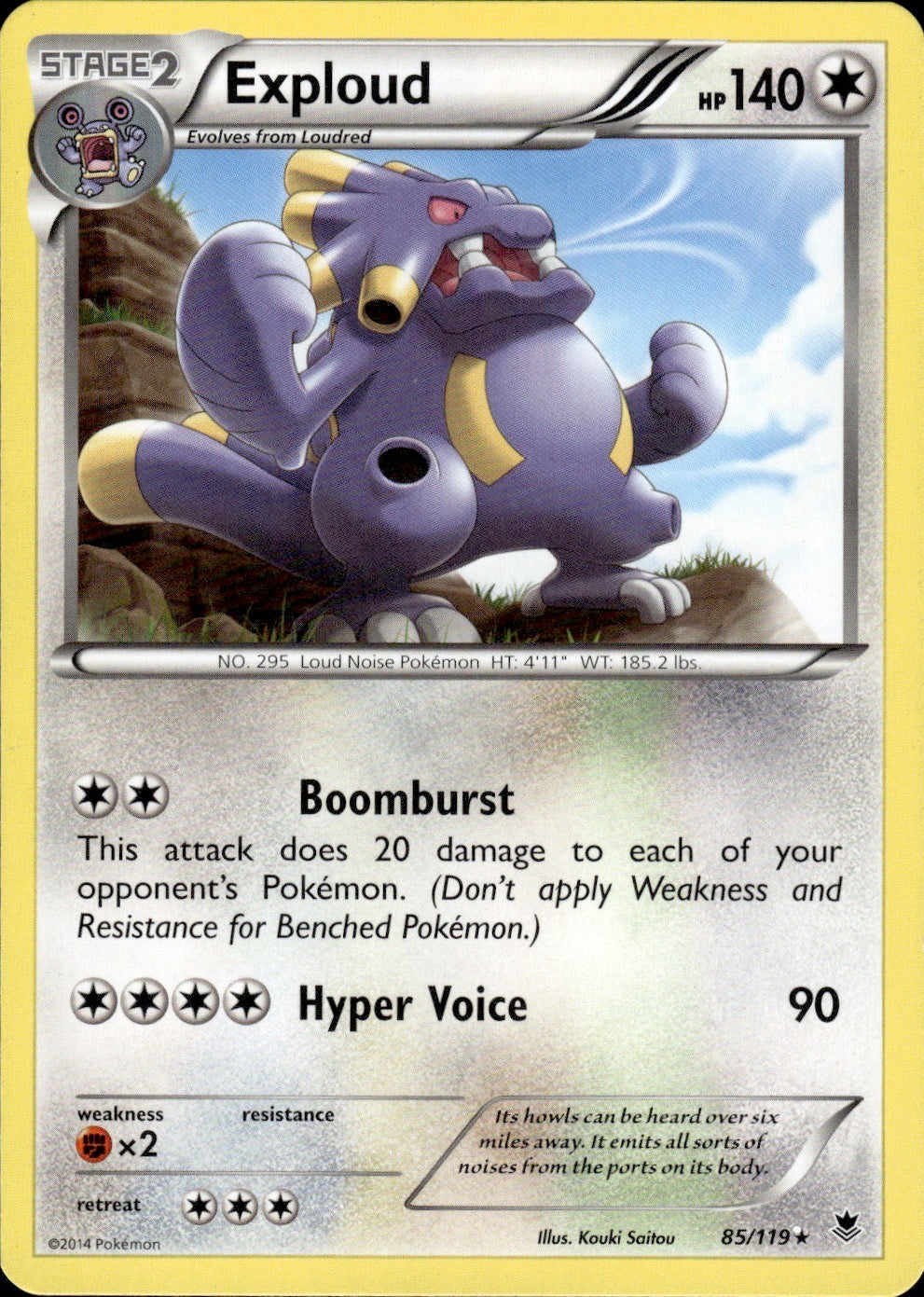 Exploud 85/119 Rare Phantom Forces Pokemon Lightly Played