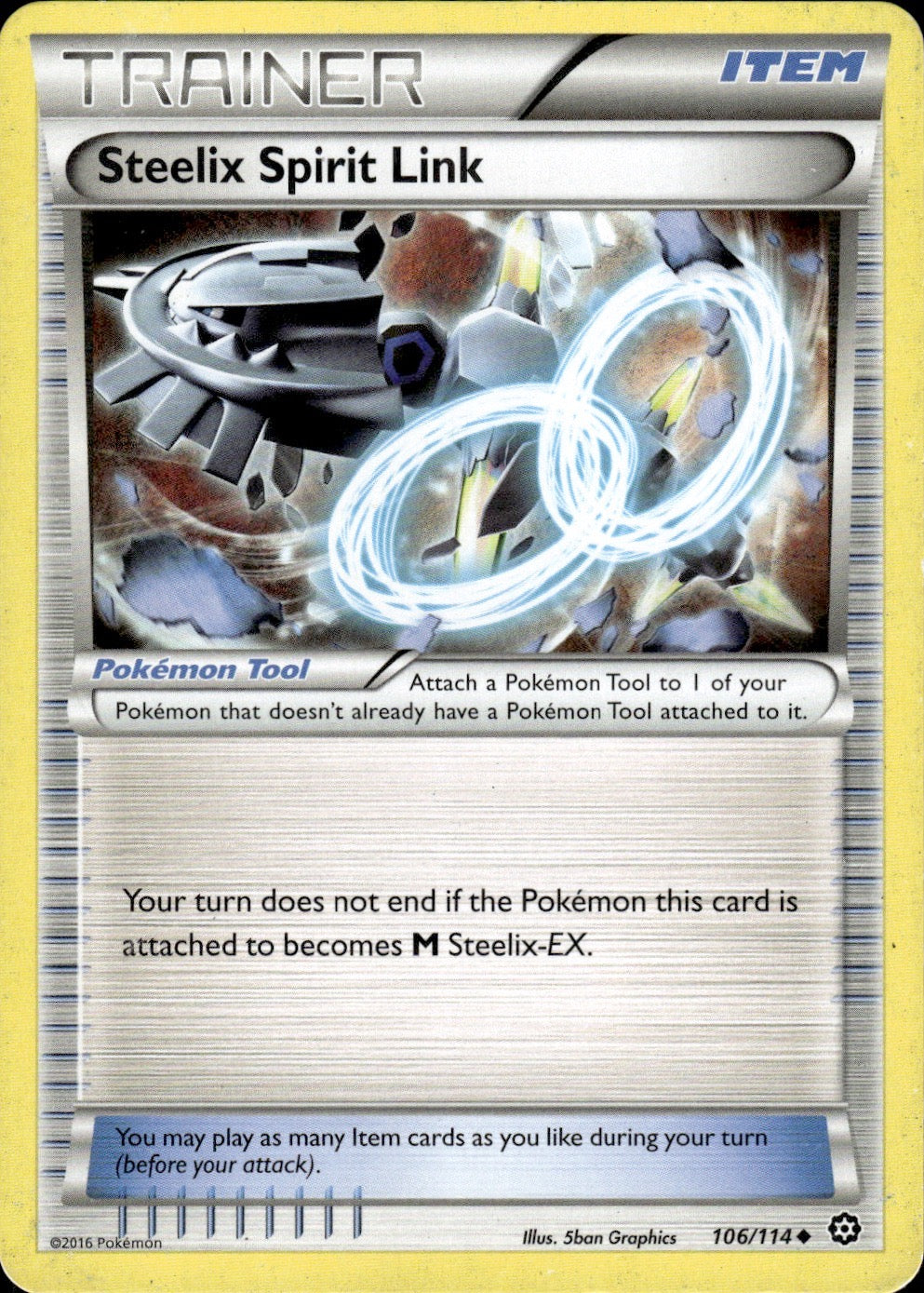 Steelix Spirit Link 106/114 Uncommon Steam Siege Pokemon Lightly Played
