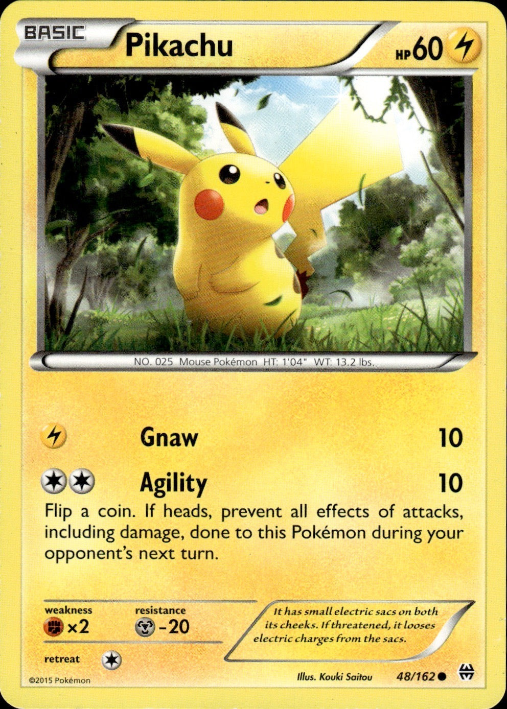 Pikachu 48/162 Common BREAKthrough Pokemon Lightly Played