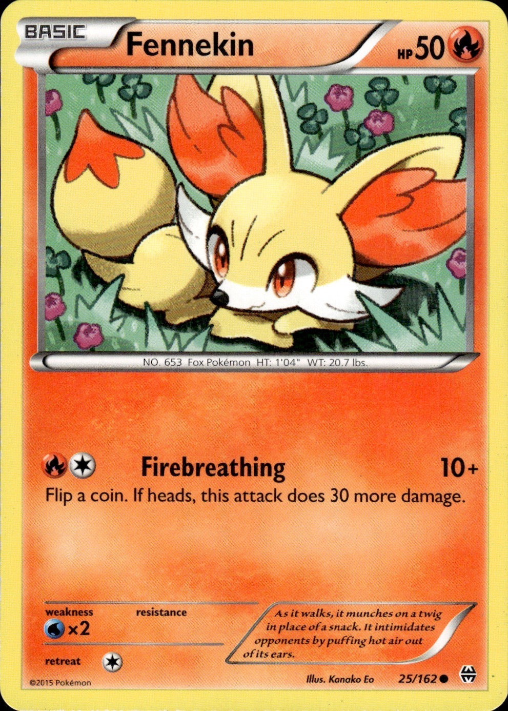 Fennekin 25/162 Common BREAKthrough Pokemon Lightly Played