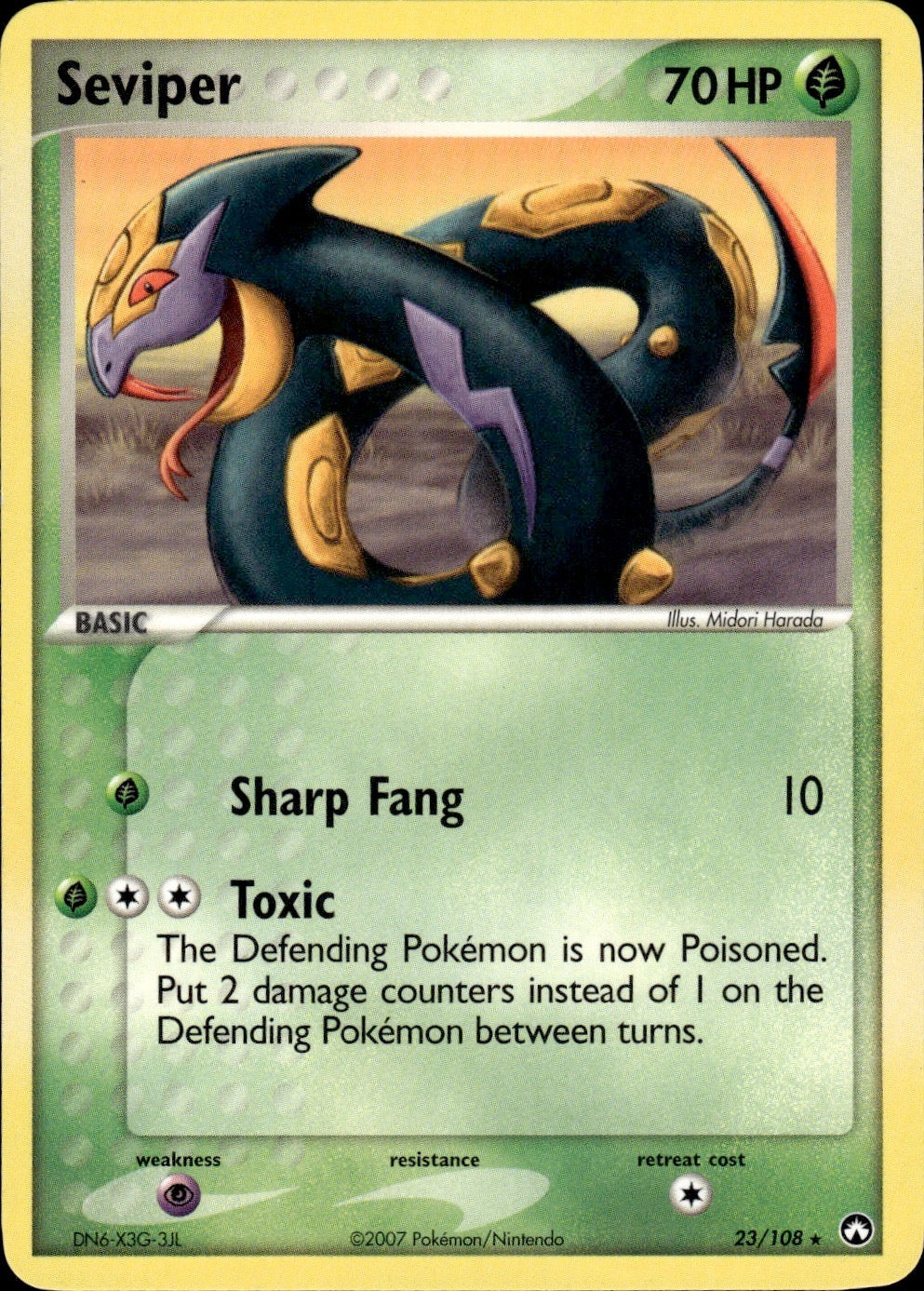 Seviper 23/108 Rare Power Keepers Pokemon Lightly Played