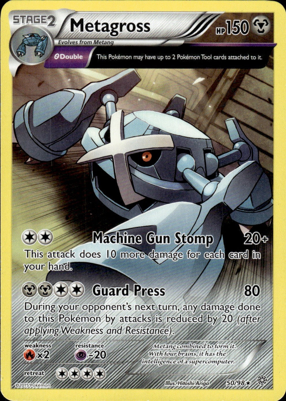 Metagross 50/98 Rare Ancient Origins Pokemon Lightly Played