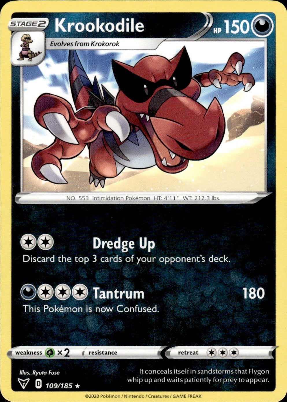 Krookodile 109/185 Rare Vivid Voltage Pokemon Lightly Played