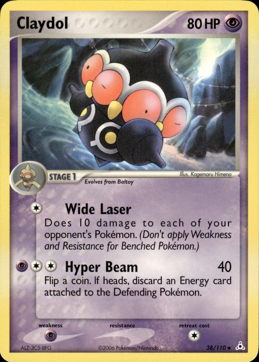 Claydol 38/110 Uncommon Holon Phantoms Pokemon Lightly Played