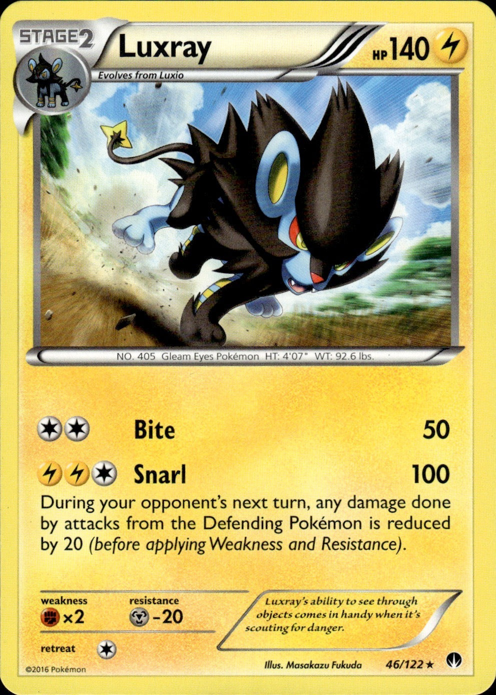 Luxray 46/122 Rare BREAKpoint Pokemon Lightly Played