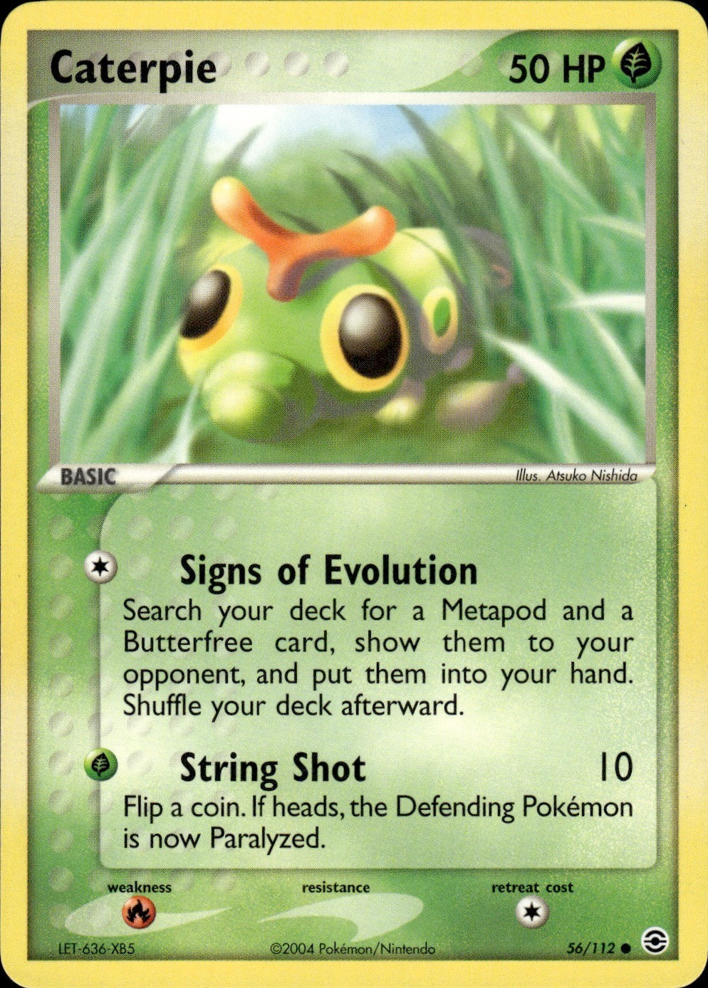 Caterpie 56/112 Common FireRed & LeafGreen Pokemon Lightly Played