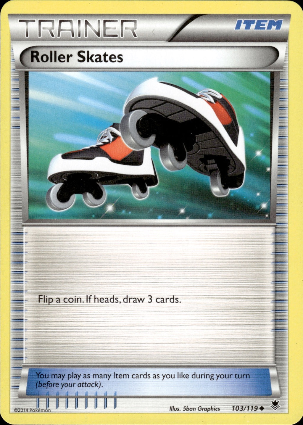 Roller Skates 103/119 Uncommon Phantom Forces Pokemon Lightly Played